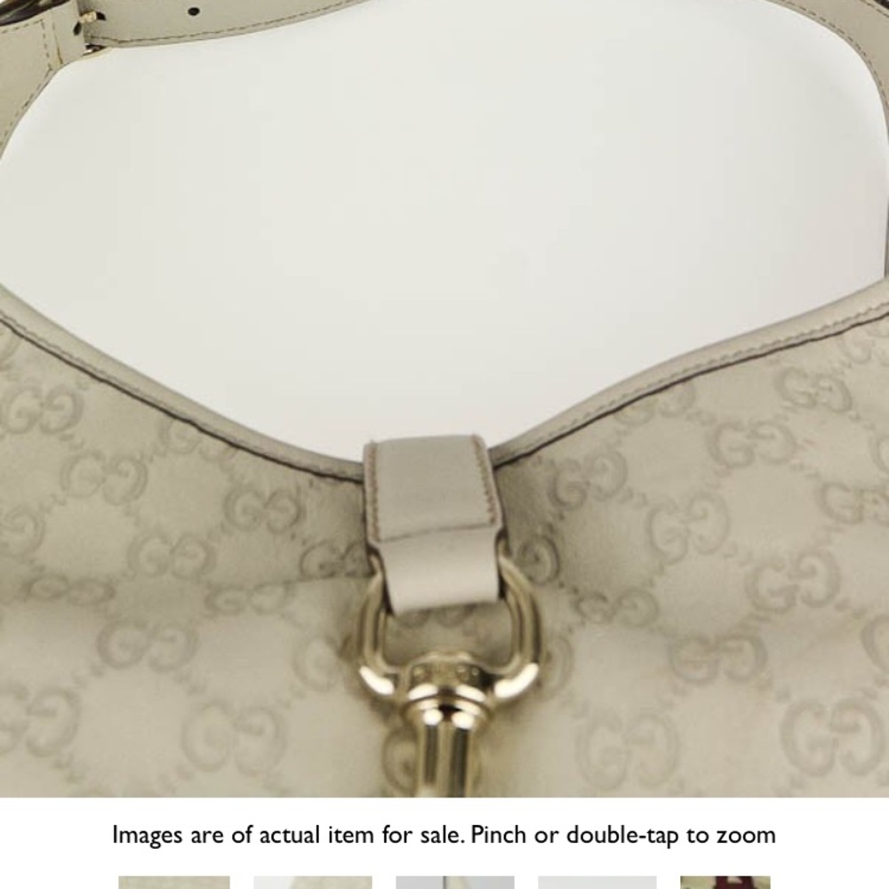 GUCCI - Hobo Leather Bag. Winter - white. Smoke free household. - Picture 12 of 12